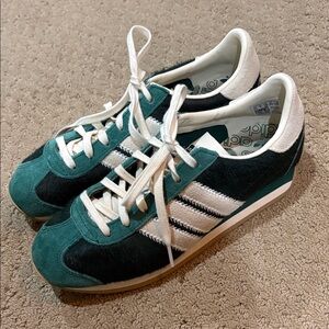 Adidas ladies green and White Sneakers